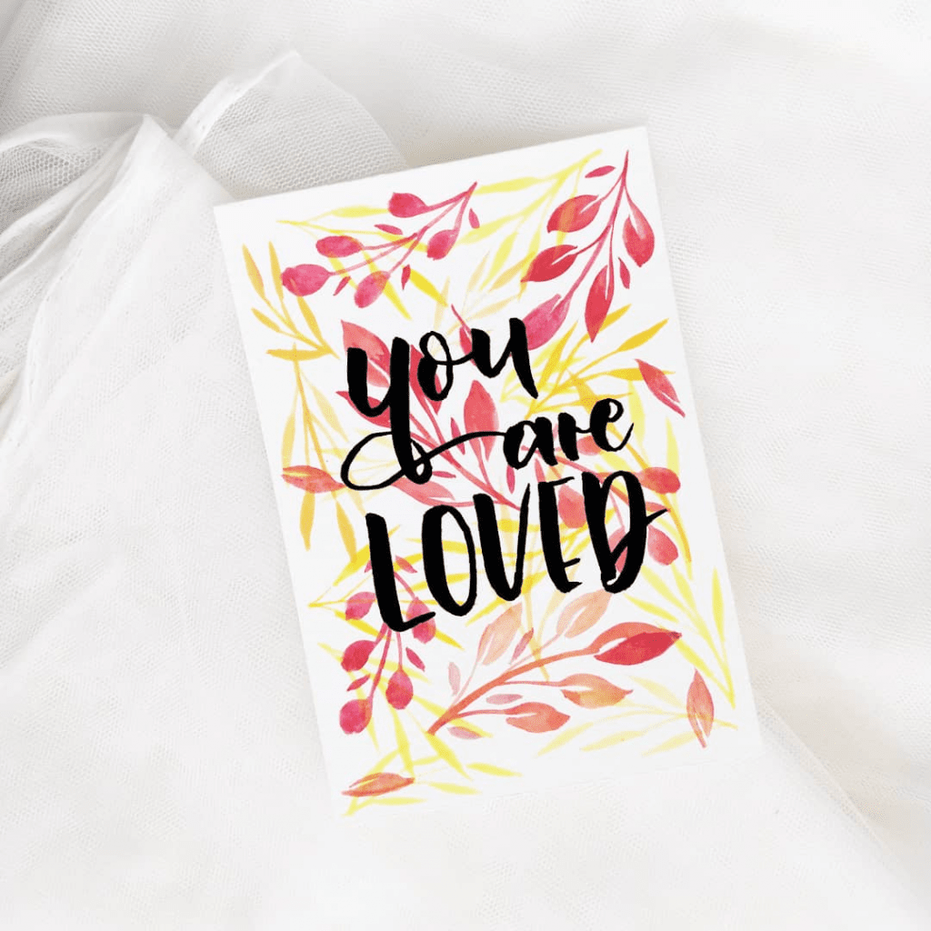 Watercolor and calligraphy botanical background