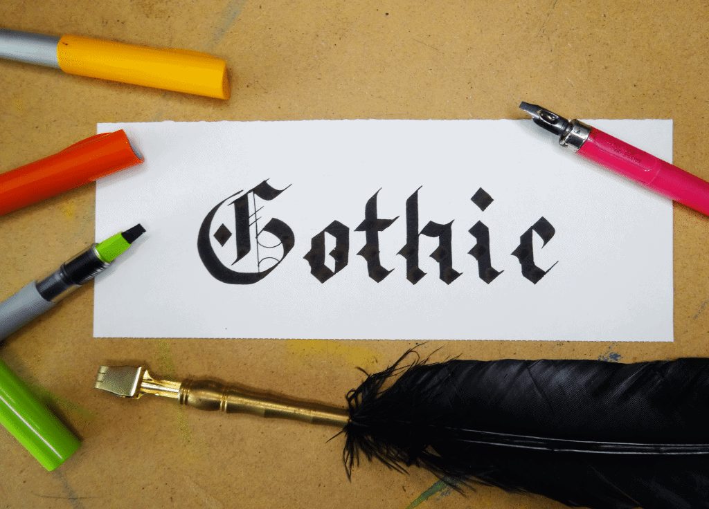 Gothic lettering type