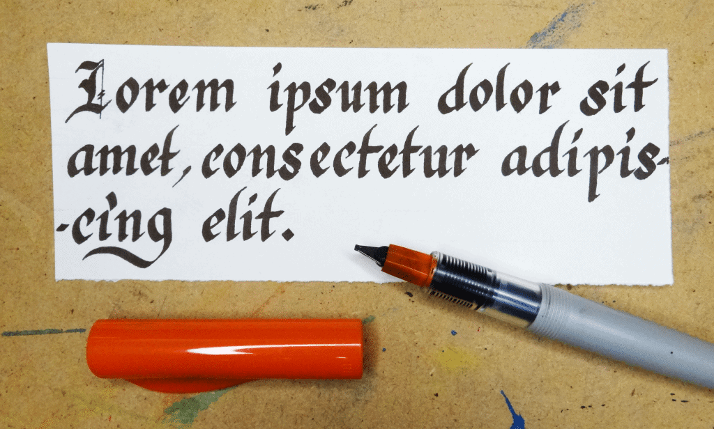 Handmade lorem ipsum dolor text calligraphy