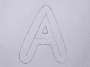 Perfect width bubble letter A