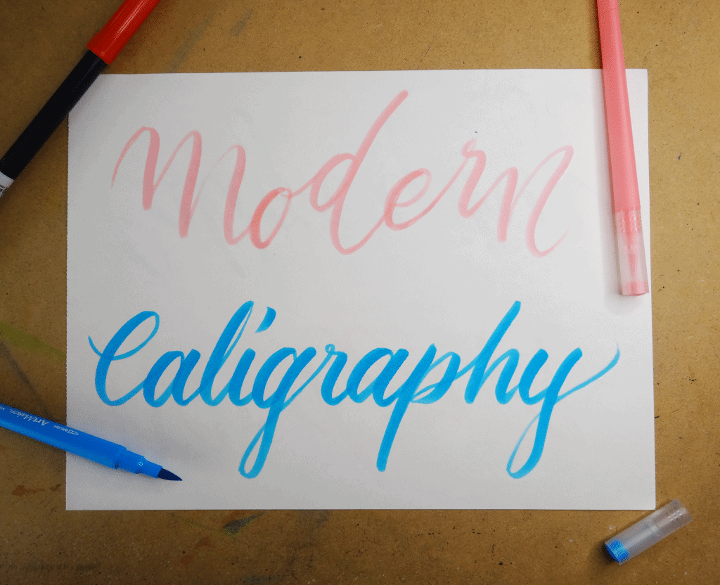 Modern calligraphy lettering type